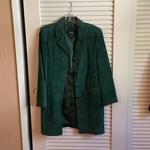 Dennis Basso Green Leather Jacket